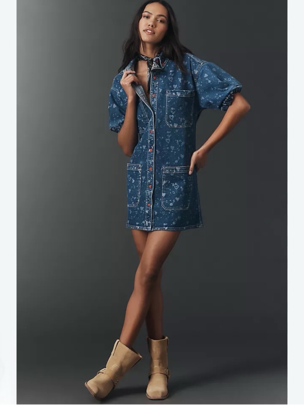 Pilcro Denim Buttondown Shift Dress